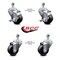 Service Caster 3 Inch Soft Rubber Wheel Swivel 1/2 Inch Threaded Stem Caster Brakes SCC, 2PK SCC-TS20S314-SRS-121315-2-TLB-2 - alternate 6